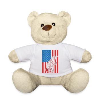 Breakdance USA Flag - Teddy Bear - white - Front