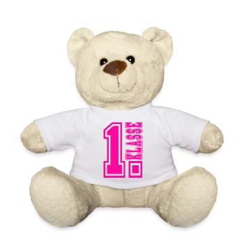 1. KLASSE - Erstklässler - Geschenk Einschulung - Teddy - Weiß - Vorne