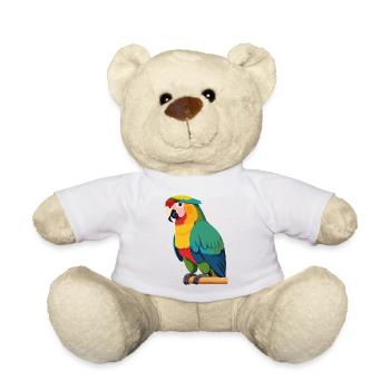 Bunter Papagei nach dem Vorbild der Kunst - Teddy - Weiß - Vorne