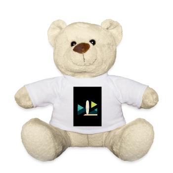 Abstrakte Surf- und Wellenkunst - Teddy - Weiß - Vorne