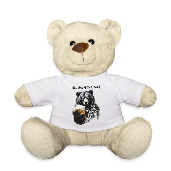 Starker Bär mit Bierglas - Teddy - Weiß - Vorne
