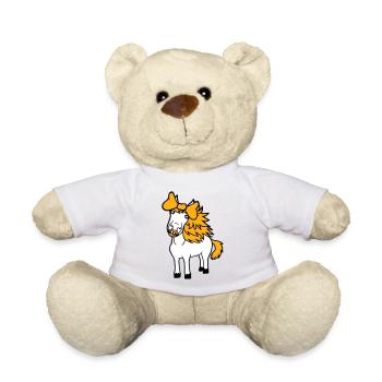 cheval mignon poney fille femelle fille cheval fille - Nounours - blanc - Devant