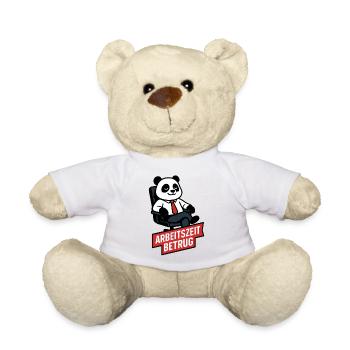 Panda Arbeitszeitbetrug Shirt - Teddy - Weiß - Vorne