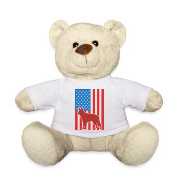 Berger allemand Drapeau américain - Nounours - blanc - Devant