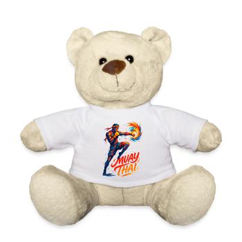 Muay Thai Thaiboxen Kickboxen Boxer Geschenk - Teddy - Weiß - Vorne