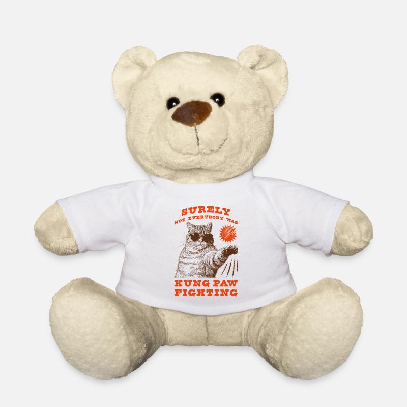 Kung Paw Combat Drôle Chonky Chat - Nounours - blanc