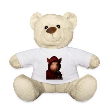 I Want to Play a Game – Horror Pig Hoodie Design - Teddy Bear - white - Front