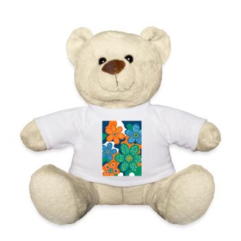Fleurs vintage - Nounours - blanc - Devant