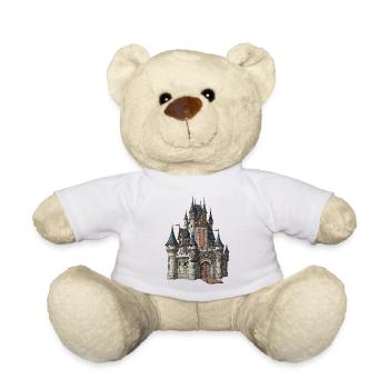 Mystical castle tower in fantasy design - Teddy Bear - white - Front