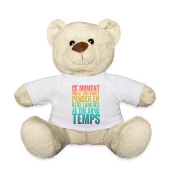 COOLER SPRUCH FÜR MEHRSPRACHLER, INTERNATIONAL - Teddy - Weiß - Vorne