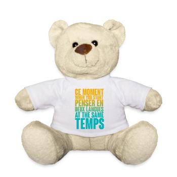 COOLER SPRUCH FÜR MEHRSPRACHLER, INTERNATIONAL - Teddy - Weiß - Vorne