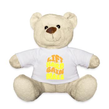 Lebendiger Weihnachtsgruß Schriftzug - Teddy - Weiß - Vorne