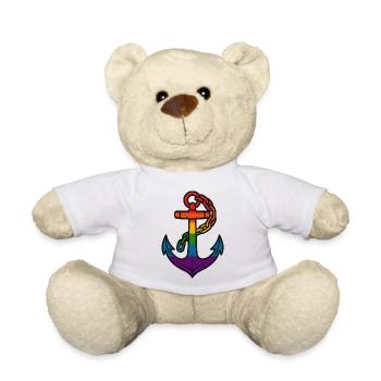 Rainbow Anchor with Gradient - Teddy Bear - white - Front