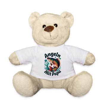 Illustration de poisson de pêche avec papa avec dicton - Nounours - blanc - Devant