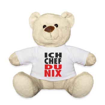 Humorvoller Kochchef Schriftzug - Teddy - Weiß - Vorne