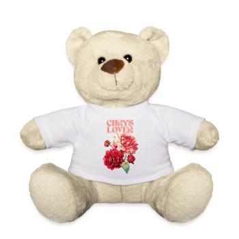 Chrysanthème amour design floral - Nounours - blanc - Devant