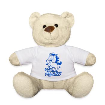 Licorne crâne colorée avec motif squelette - Nounours - blanc - Devant