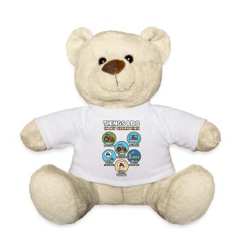 Humorvoll über die Leidenschaft für Traktoren Traktor - Teddy - Weiß - Vorne