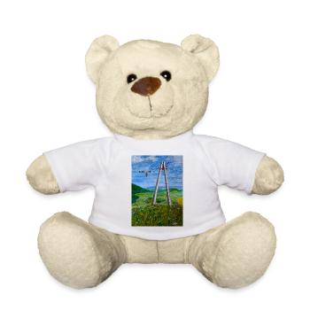 Reflections on Rural Power Lines - Teddy Bear - white - Front