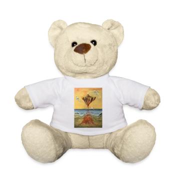 Surreal Floating Fortress with Ocean Depths - Teddy Bear - white - Front