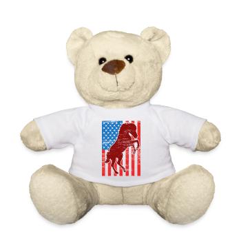 Chevauchement du drapeau américain - Nounours - blanc - Devant