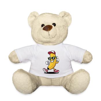 Cool banana with sunglasses and cap - Teddy Bear - white - Front