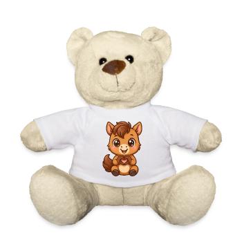 Cute horse with heart hands - Teddy Bear - white - Front