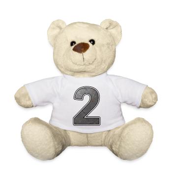 Two Metal Texture Scratch Art - Teddy Bear - white - Front