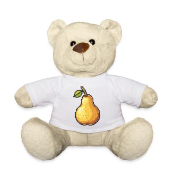 Pixel Birne Retro Pixelkunst - Teddy - Weiß - Vorne