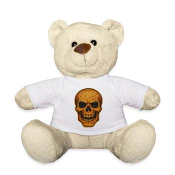 Glittering Gold Skull Skull Design - Teddy Bear - white - Front