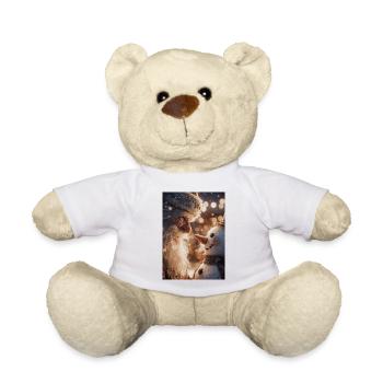 Snowbound Santa and Snowman - Teddy Bear - white - Front