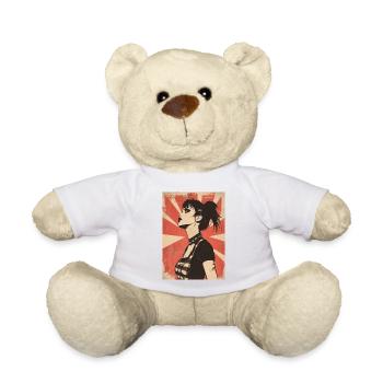 Coole Punk Frau unter roter Sonne - Teddy - Weiß - Vorne