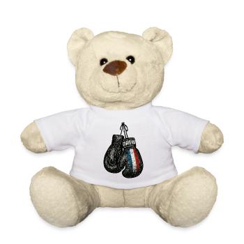France Patriote - Boxing Gloves - Teddy Bear - white - Front