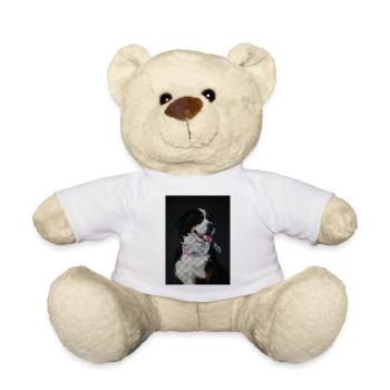 Berneseund flower bandana - Teddy Bear - white - Front