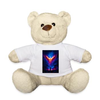 Phoenix Ascension Over Fiery Abyss - Teddy Bear - white - Front