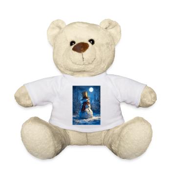 Bonhomme de neige au clair de lune dans la forêt de givre - Nounours - blanc - Devant