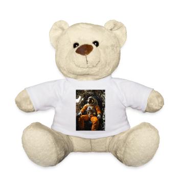Astronaut in Orange Suit Inside Capsule - Teddy Bear - white - Front