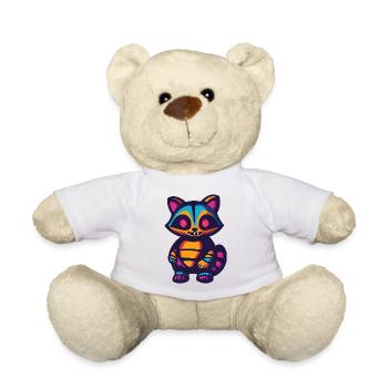 Raccoon Halloween Zombie - Teddy Bear - white - Front