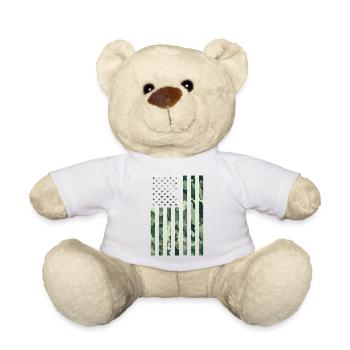 Drapeau des États-Unis Camo Camouflage Armée Militaire - Nounours - blanc - Devant
