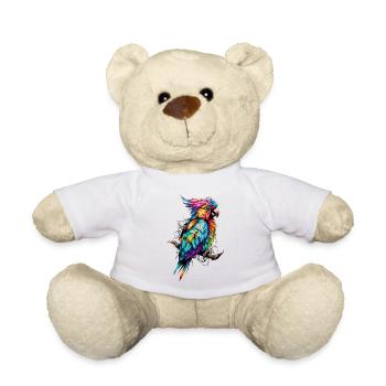 Bunter Papagei Farbfeuer - Teddy - Weiß - Vorne