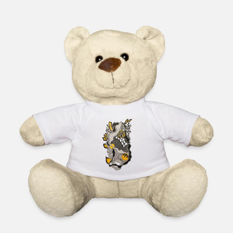 Organisches Kontrastmuster Gelb Schwarz - Teddy - Weiß