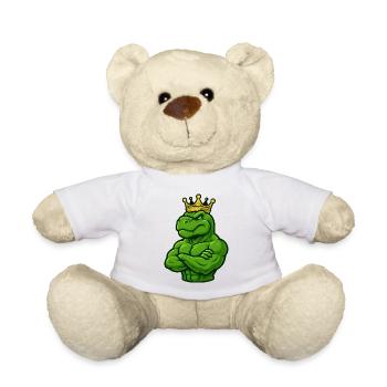 Dinosaure T-Rex fort avec couronne confiante - Nounours - blanc - Devant