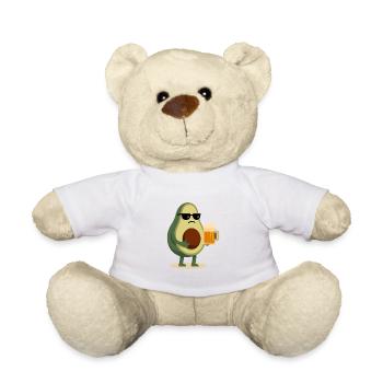 Avocado beer – chill and quirky humour - Teddy Bear - white - Front