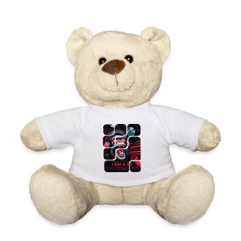 DJ monkey with headphones neon design - Teddy Bear - white - Front