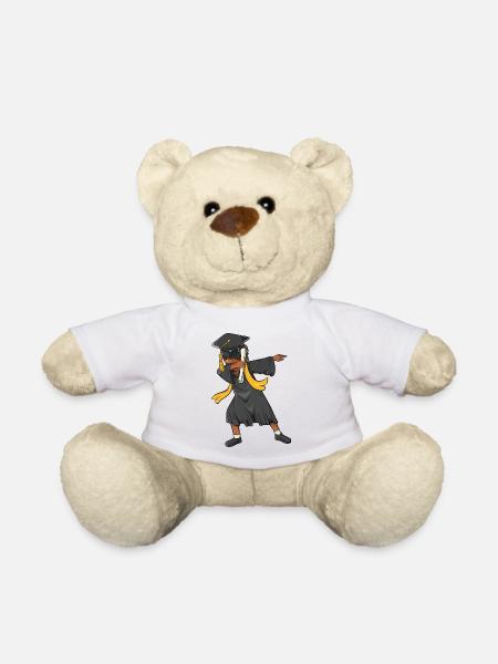 Afro Dabbing Mädchen Abschlussklasse 2026 - Teddy - Weiß