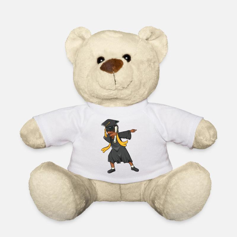 Afro Dabbing Mädchen Abschlussklasse 2026 - Teddy - Weiß
