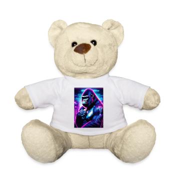 Neon Gorilla im CyberpunkStil - Teddy - Weiß - Vorne