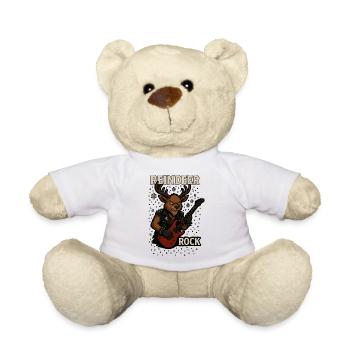 Rentier Rockgitarre Punk Weihnachtsdesign - Teddy - Weiß - Vorne