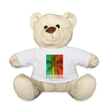 Florida USA Miami America Summer Palm Trees Beach - Teddy Bear - white - Front