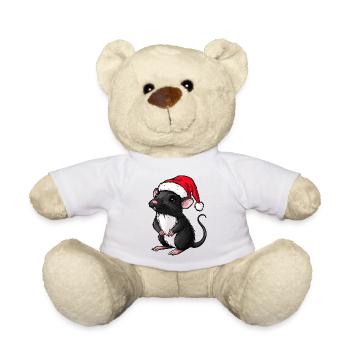 Christmas Rat - Teddy Bear - white - Front